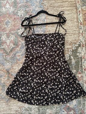 Floral Tie-Strap Mini Dress